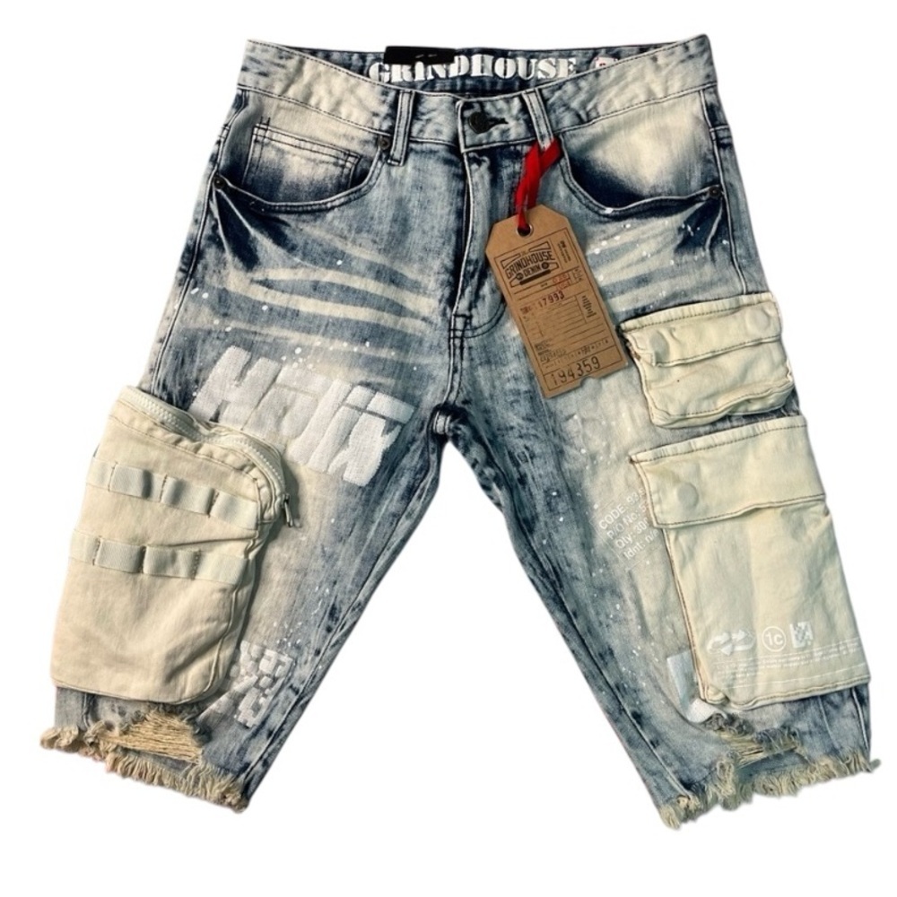 Sz Various denim jean shorts light blue